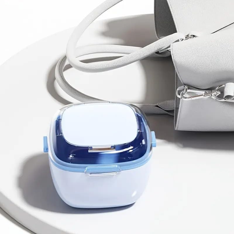 Miniatura 6 de Estuche para dentadura postiza transparente con cesta de enjuague extraíble, estuche de dentadura para limpieza, remojo y almacenamiento de