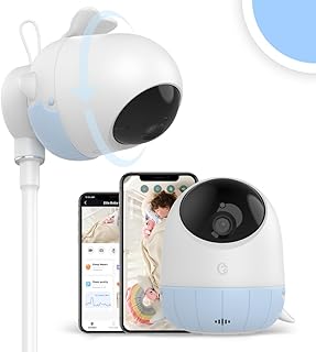 Smart Monitor WiFi Smartphone Face Covered Alert AI Cry Soothing Lullaby, 2K HD Camera, Auto Photo Capture,2-Way Talk,Infrared Night Vision, Sleep Analysis,Temp& Humidity Detection