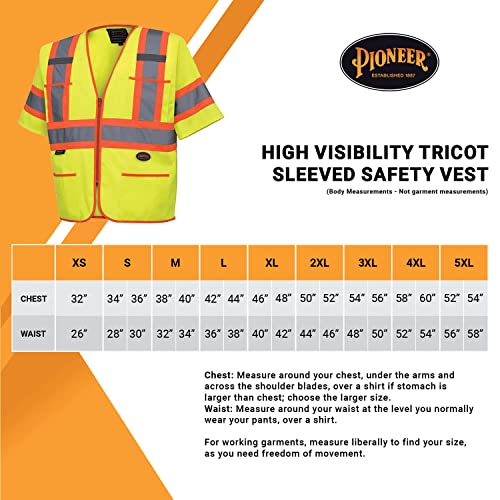 image for Pioneer High Visibility Tricot Sleeved Safety Vest, Hi Vis Reflective 