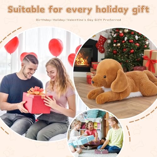 MorisMos riesen Golden Retriever Hund Kuscheltier XXL, 80cm lang groß Hund stofftier plüschtier,Geschenk Kinder Baby