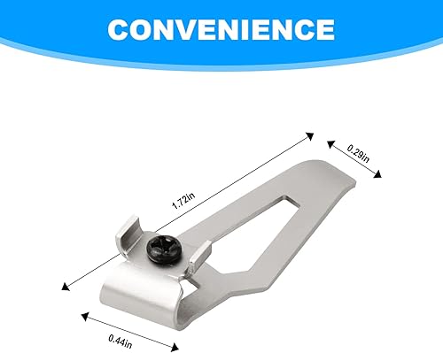 Miniatura 2 de 42-70-0490 Conjunto de clip de cinturón M12 para Milwaukee M12 2461-20 Gancho de cinturón de llave de impacto cuadrada de 14 "(2 piezas)