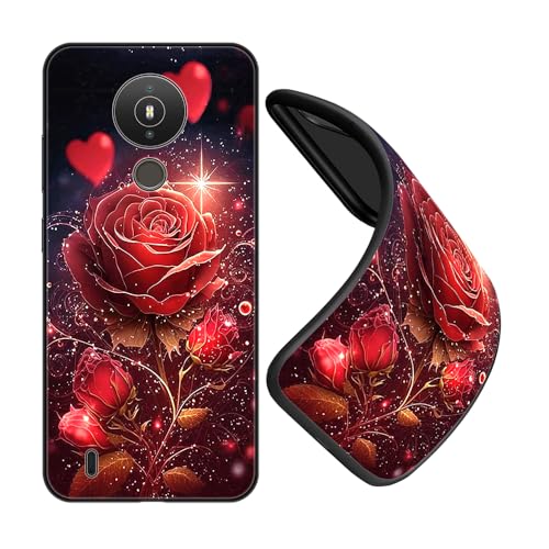 JEZSTHAI Funda Compatible con Nokia 1.4 Carcasa de Silicona Premium,Anti-Choques y Anti-Arañazos,Funda Protectora de Suave para Negro con Dibujo con Patrón,B01