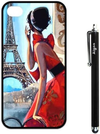 365-Shopping Treasure Design Eiffel Tower Paris w Lady APPLE IPHONE 5/5S Best Rubber Cover Case