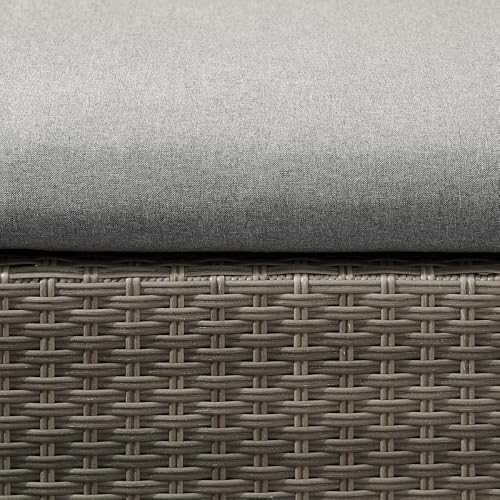 EVRE Malibu Rattan Garden Furniture Set 5 Piece 3 Seater Sofa 1 Ottoman Footstool Patio Outdoor Wicker Weave Lounge Sofa and Coffee Table (Grey) 6 EVRE Malibu Rattan Garden Furniture Set 5 Piece 3 Seater Sofa 1 Ottoman Footstool Patio Outdoor Wicker Weave Lounge Sofa and Coffee Table (Grey) - Image 6