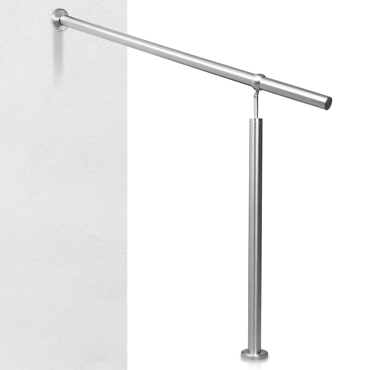 Corrimano in acciaio inox, 150 cm, ringhiera per scale, corrimano da parete, ringhiera per scale, per interni esterni, XXDD8401