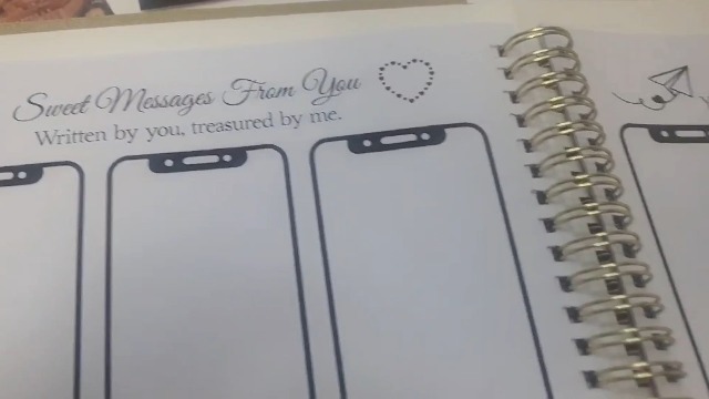 Libro de recuerdos para el primer aniversario, 60 páginas con encuadernación en espiral dorada, cubierta de lino y diseño con corazones, ideal para scrapbook y regalo personalizado miniatura 7