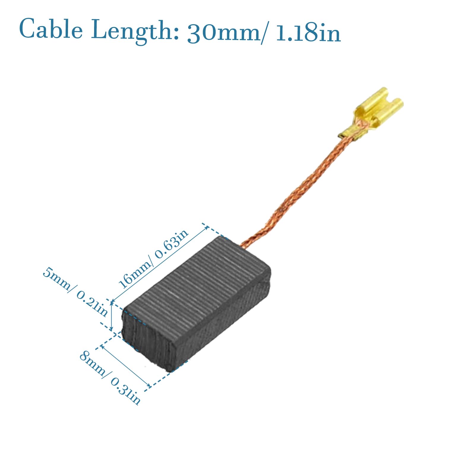 QUARKZMAN 16x8x5mm Carbonio Spazzola di Carbone di Ricambio 8 Pezzi per Motore Elettrico Utensili