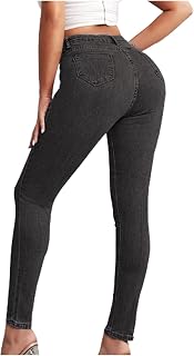 TIMEMEAN Jeans for Women Sexy Hip Lift Oversized Denim Long Pants with Pockets