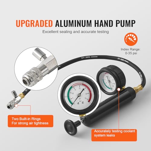VEVOR 28 PCS Kit de Probador Universal de Presión de Refrigerante y Reemplazo de Radiador Adaptadores de Bomba Manual Tapas Caja de Herramientas de Prueba Codificada por Colores para Motos y Camiones - imagen 3