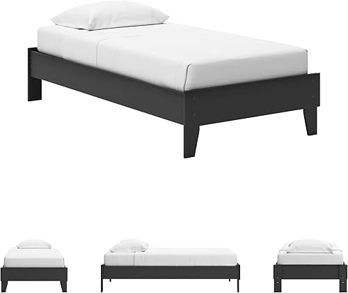 Miniatura 95 de Signature Design by Ashley Socalle Casual Twin Panel Platform Bed, Foundation or Box Spring Not Needed, Black Negro -,Blanco,Azul,Marrón miel,Beige
