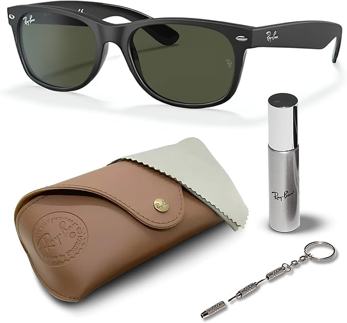 Image of Ray-Ban RB2132 NEW WAYFARER COLOR MIX Square Shaped Sunglasses for Men & Women with Official RAYBAN Eyewear Kit