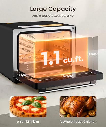 Image of FOTILE HYZK32-E3-B ChefCubii 1.1 cu. ft. 4-in-1 Combi-Steam Oven with Steam-Bake, Air Fry, Convection, Dehydrator Functions, and 50 Preset Menus, Black