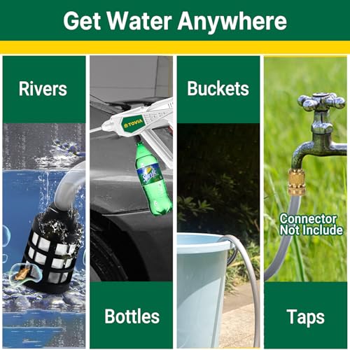 T Tovia Cordless Pressure Washer For Makita 18V Lxt Battery, 363PSI Portable Power Cleaner With 0° & 40° Nozzle, 2 Pack 21V Batteries, Handheld Washer Gun Kit For Car/Floor/Plants Washing & Watering - 5