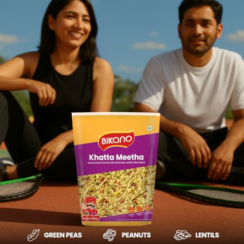 Image of Bikano Khatta Meetha Namkeen | Crunchy & Tasty namkeen | Khatta Meetha mixture, 1kg Pack (Pack of 3)