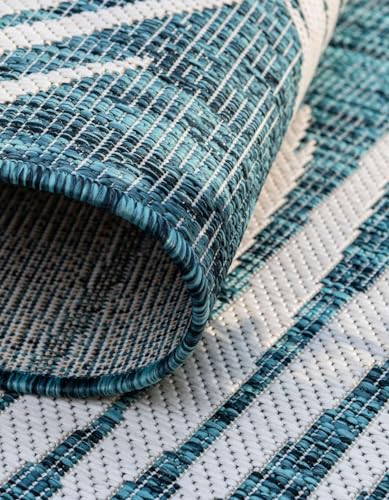 Tapete decorativo rectangular 10' x 14'1" teal/ivory miniatura 5