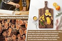 XINZUO Schneidebrett aus Akazienholz 41 * 22 * 1,9cm Rechteckiges Servierbrett mit Griff, Hackbretter Käse-Grillbrett Beidseitig verwendbar Holzbrett für Küche, Brotzeitbrett Frühstücksbrettchen – Ansicht 3