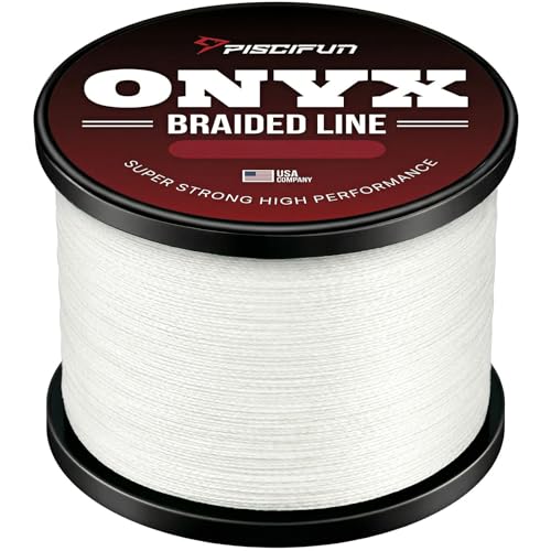 Image of Piscifun Onyx Braided Fishing Line, Superline Abrasion Resistant Braided Lines, Zero Stretch Super Strong, Low Memory, Fast Water Cutting PE Fishing Lines, 6lb-150lb