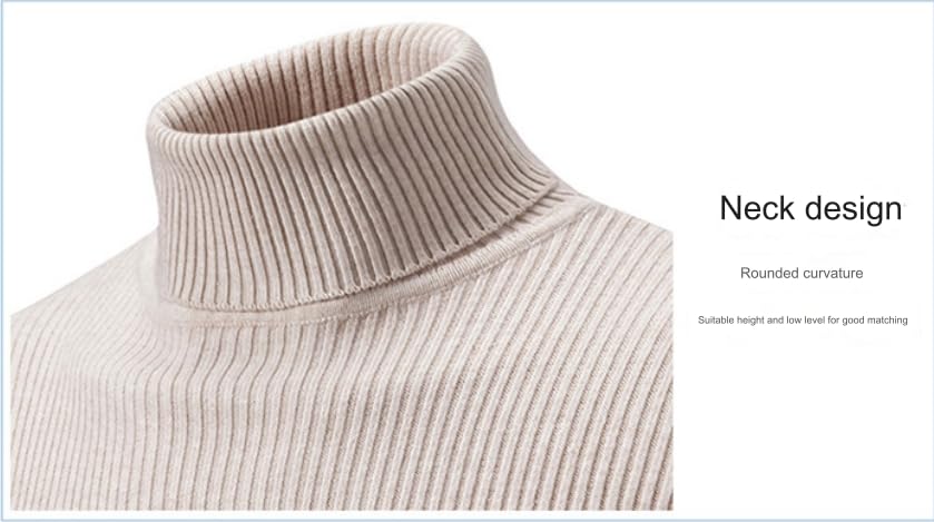 Men's Long Sleeve Mock Turtle Neck Sweaters, Mens Ribbed Slim Fit Knitted Pullover Casual Turtleneck Sweater4