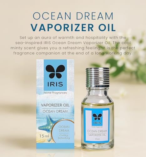 Image of IRIS Ocean Dream Vaporizer Oil 15ml | Aroma Oil for Diffuser & Oil Burner | Toxin-Free Home Fragrance | Aromatherapy Mood Enhancer