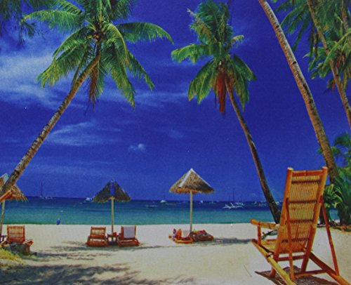 Gaming Tropical Paradise Beach Mouse Pad Oblong Shaped Mouse Mat Design Natural Eco Rubber Durable Computer Desk Stationery Accessories Mouse Pads for Gift Support Wired Wireless or Bluetooth Mouse