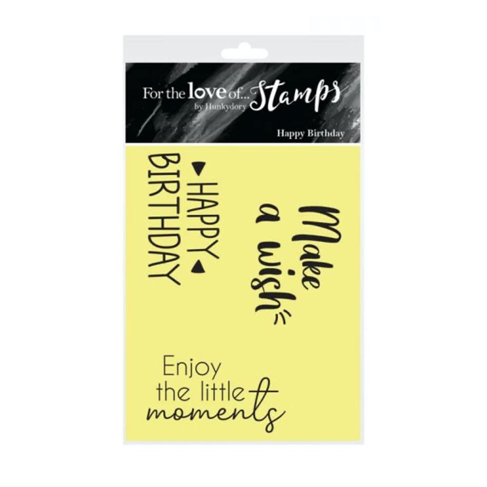 Hunkydory Crafts For The Love Of Stamps Happy Birthday Sentiment Clear Stamp Set