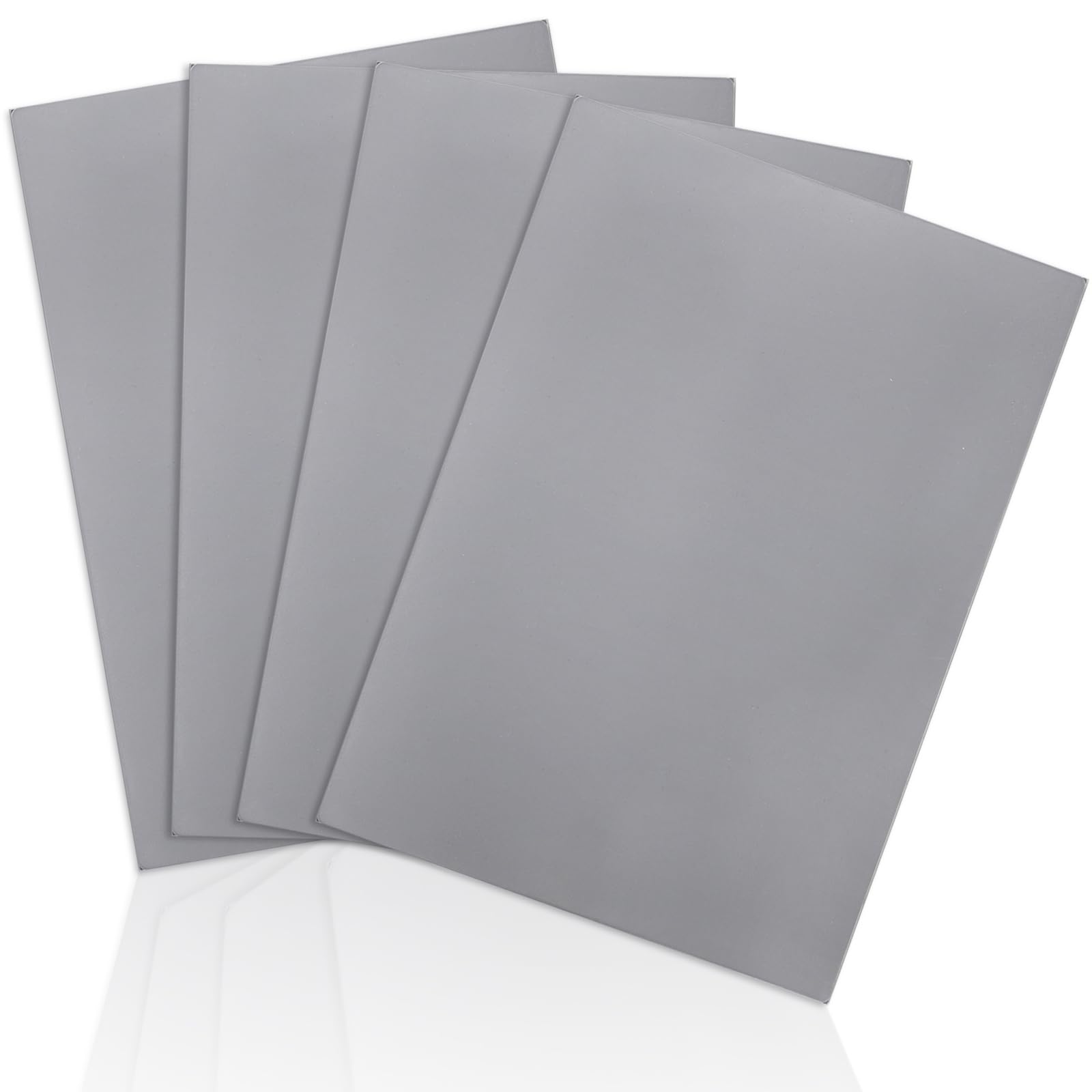 Tlence Gummi-Stempelbögen, 2,3 mm, A4-Größe, weiche Gummimatten, hellgraue Gummi-Pads für Graviermaschinen-Schneider, Laser-Gummi-Schnitzblöcke, Material zur Herstellung individueller Stempel, 4 Stück