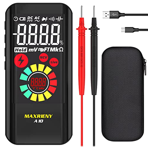 Image of Digital Multimeter Rechargeable Smart Multimeter Color LCD 3 Results Display 6000 Counts Auto-Ranging Ohmmeter Capacitance Diode Resistance Hz Duty Cycle NCV Live Check Voltage Tester