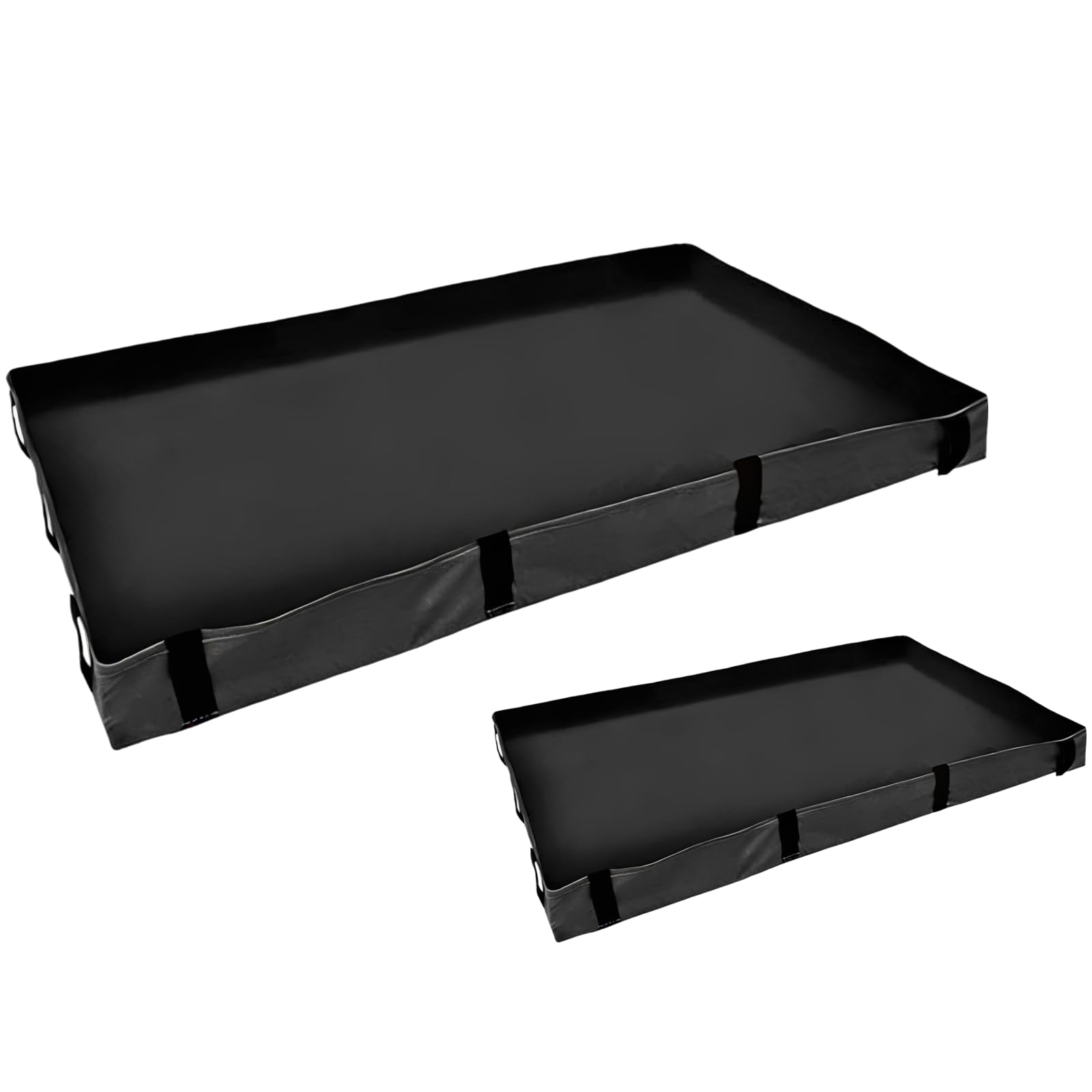 2 STK. Käfigeinlagen für Meerschweinchen, 119 x 61 cm Oxford-Gewebe, 9,5 cm hohe Seiten, Schwarze Bodenwanne als Ersatz für Kaninchen und Kleintiere, für drinnen und draußen