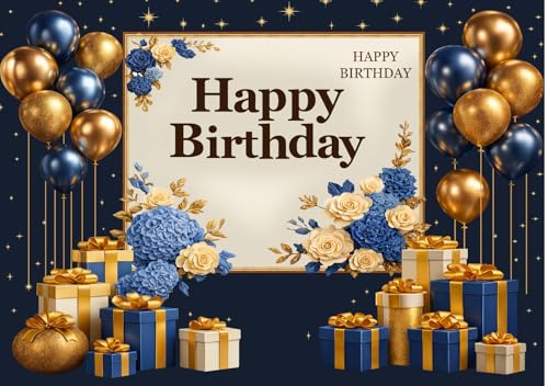 Image of Happy Birthday Theme Backdrop Banner 5x7 ft - Digital Print Cloth Background, Reusable Birthday Party Wall Decoration for Girls, Photo Booth & Stage Decor (BD 38)