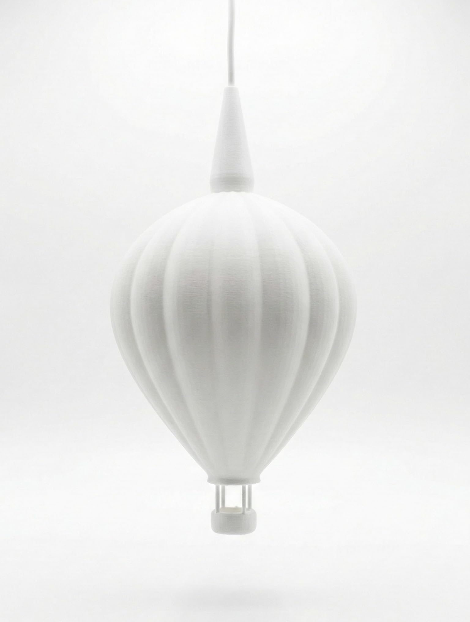 Design Lampenschirm Heißluftballon (12cm) – 3D-Druck Weiß – Passend für E10 & A1 Stern-Fassungen – Stimmungsvolle Deko für Kinderzimmer & Wohnbereich, inkl. Cover