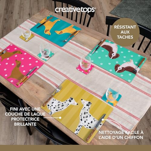 Sets de table en liège motif chien Creative Tops pour table préservée