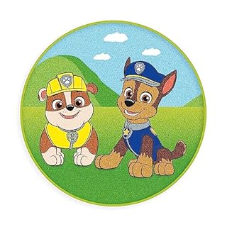 Herding Paw Patrol Rug, Diameter 90 cm, Top Made of 100% Polyamide
