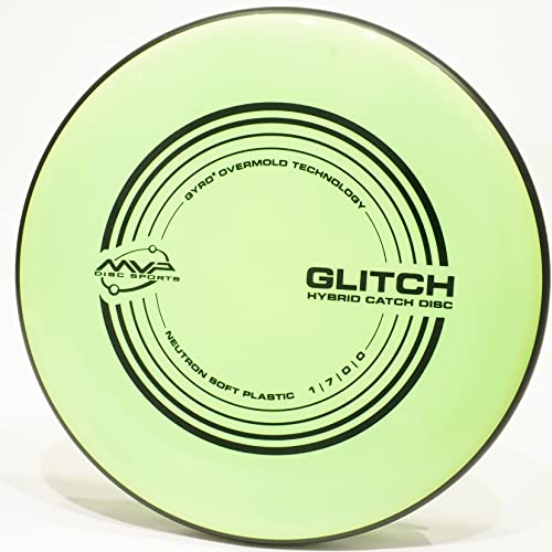 MVP Disc Sports Glitch (Neutron Soft) Hybrid Approach and Catch Disc, Pick Color/Weight [Stamp & Exact Color May Vary] Green 150-159 Grams
