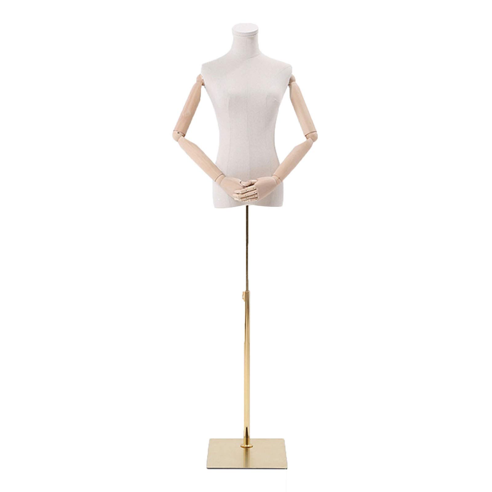 Maniquí de costura de madera maciza y base metálica ZRY busto femenino premium regulable