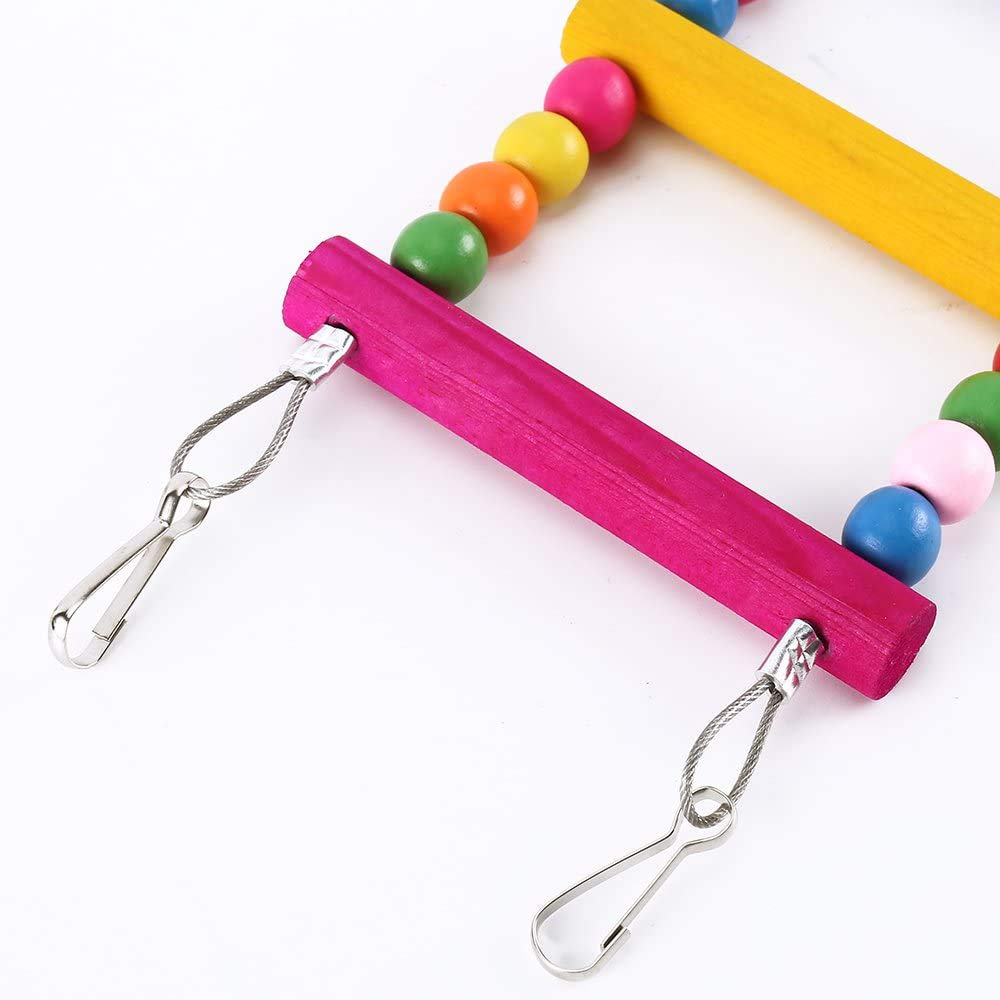 Meiso, giocattolo per uccelli da 74 x 10 cm, per pappagalli, scala, altalena, ponticello arcobaleno per pappagalli, parrocchetti, calopsiti, cokatoo, inseparabili