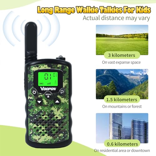 Walkie Talkies for Kids Camouflage Toys 2 Way Radios 22 Channels Long Range Gifts for Boys and Girls Age 4 to 12 5 6 7 8 9 Years Old for Army Outdoor Camping Games Soldier Birthday Presents - image 5