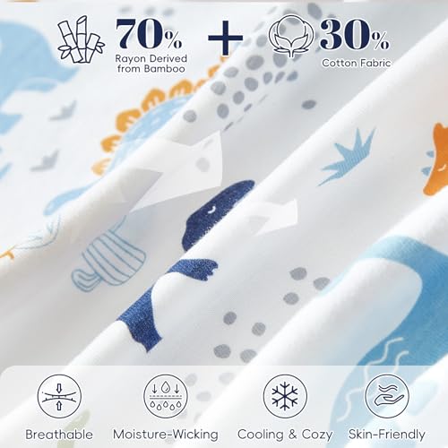 Image of PHF 2 Pack Baby Wearable Blanket 12-18 Months, Rayon Derived from Bamboo, Ultra Soft TOG 0.5 Baby Wearable Blankets with 2-Way Zipper, Large Size, Dinosaur