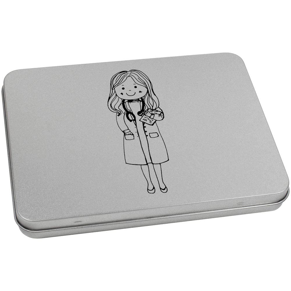 Azeeda 170mm 'Doctor' Metal Hinged Tin/Storage Box (TT00195833)