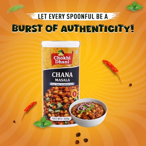Image of Chokhi Dhani Chana Masala 100g | Chole Masala Powder | Pindi Chole Spice Mix | Authentic North Indian Chickpea Curry Masala | Dhaba Style Gravy Masala | No Artificial Colours