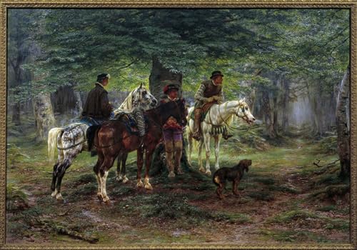 Tableaux peinture sur toile Cavaliers surpris par Rosa Bonheur 60x90cm