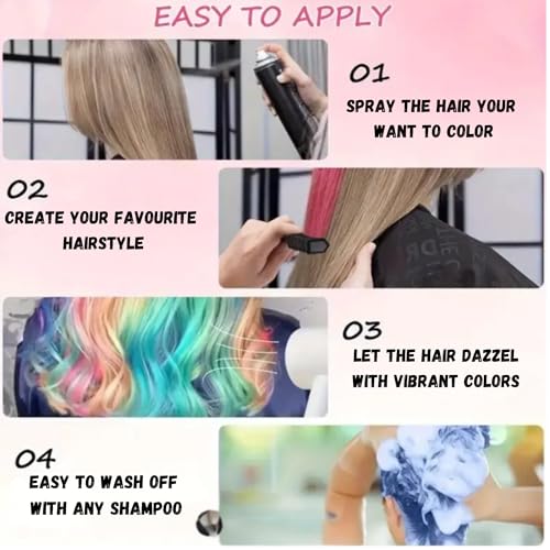 Image of GOOD TO GO Instant Temporary Hair Color Spray, 50ml, Ammonia Free, No Bleach, Washable, Quick Dry for Men & Women (Blue)