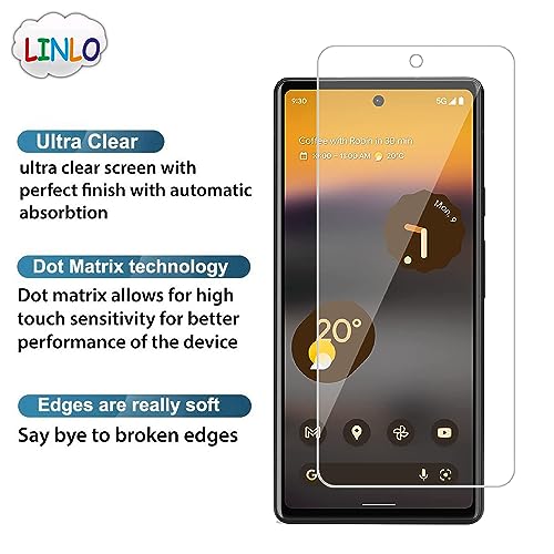 Image of Tempered Glass Screen Protector Compatible for Google Pixel 7A /6A with Full Screen Coverage; Except Edges and Easy Installation Kit(Transparent), Pack of 1
