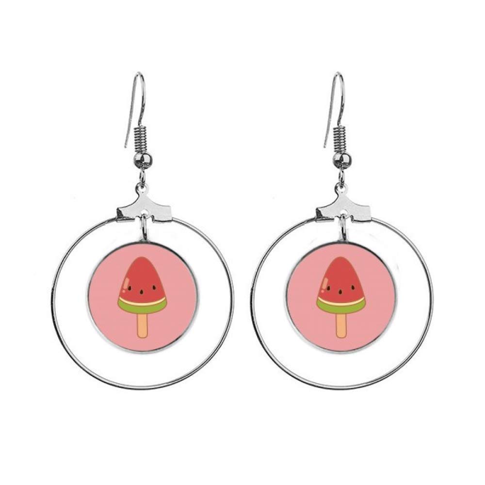Créoles glace pastèque pendantes boucles d'oreilles légères anti-allergie - 4