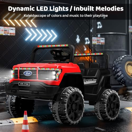 Image of Driving EV Cars for 1, 2, 3, 4, 5, 6 Years | Remote + Steering + Mobile App Control | Kids Jeeps (Entery Level Jeeps [2-6 Years] F-Raptor, Red)