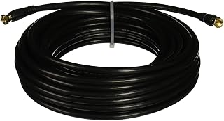 Monoprice 103034 50-Feet RG6 Quad Shield CL2 Coaxial Cable with F-Type Connector, Black