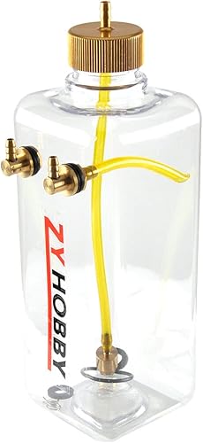 Miniatura 4 de Tanque de combustible de gas RC 23.7 fl oz, botella de combustible ZYHOBBY para modelo de avión RC en plástico transparente de EE. UU
