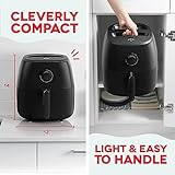 DASH Tasti-Crisp™ Electric Air Fryer Oven, 6 Qt. Family Size, Black – Compact Air Fryer with Large Basket for Healthier Food in Minutes, Ideal for Small Spaces - Auto Shut Off, Analog, 1700-Watt