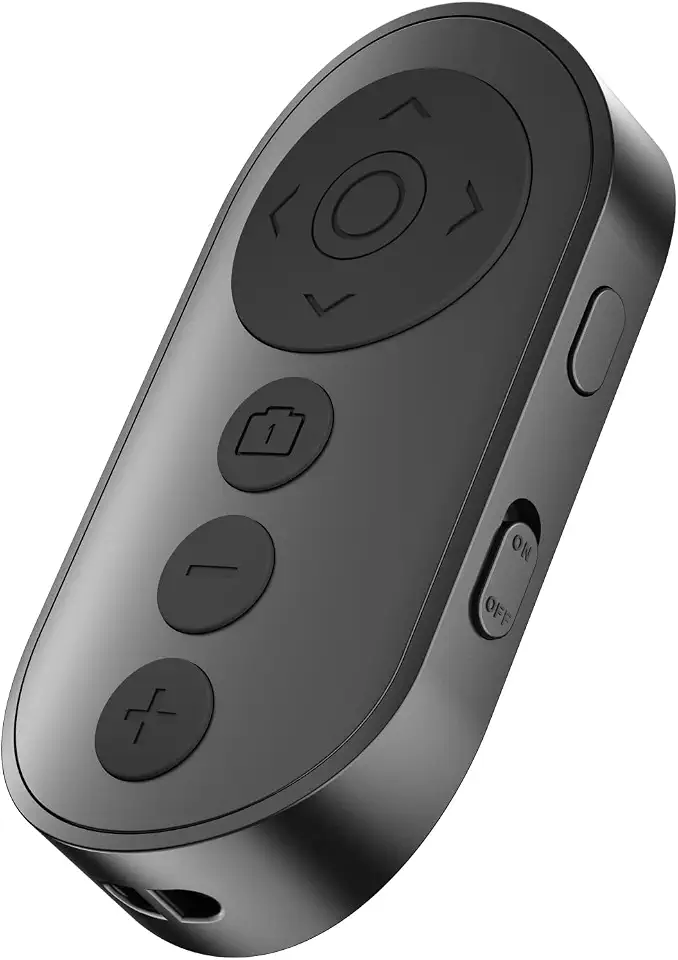 Controle remoto de câmera sem fio com zoom para iPhone e Android, obturador versátil com interruptor de câmera frontal/traseira para foto e vídeo, clique remoto de smartphone para TikTok
