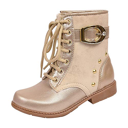Bota Coturno Infantil Menina Cadarço Fivela Dourada