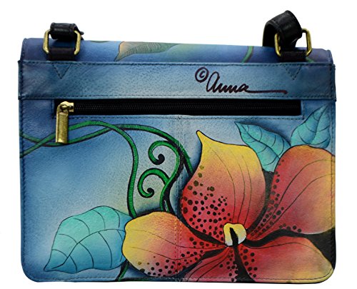 Anna by Anuschka Women's Genuine Leather Medium Saddle Handbag | Hand Painted Original Artwork | Zip-Top Crossbody2